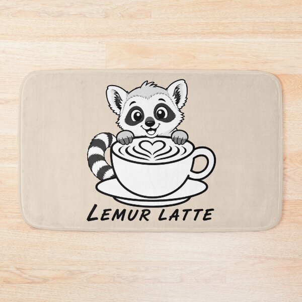 Item preview, ☕ BREWED BEASTIES COLLECTION ☕ - WOODLAND FRIENDS -  Lemur Latte designed and sold by WheelieGdArt.