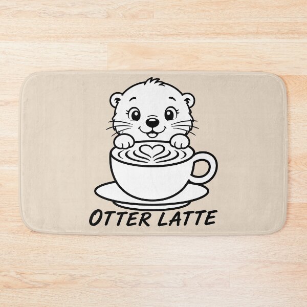 Item preview, ☕ BREWED BEASTIES COLLECTION ☕ - WOODLAND FRIENDS -  Otter Latte designed and sold by WheelieGdArt.