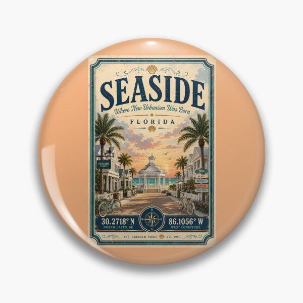 Item preview, Seaside Florida Coordinates | Scenic Highway 30A Vintage Coastal Travel Design designed and sold by piketo.