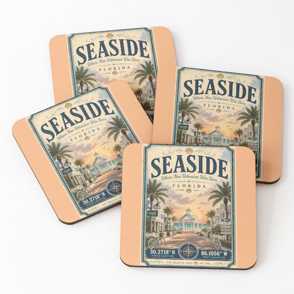 Item preview, Seaside Florida Coordinates | Scenic Highway 30A Vintage Coastal Travel Design designed and sold by piketo.