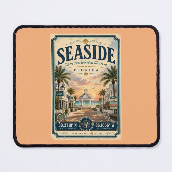 Item preview, Seaside Florida Coordinates | Scenic Highway 30A Vintage Coastal Travel Design designed and sold by piketo.