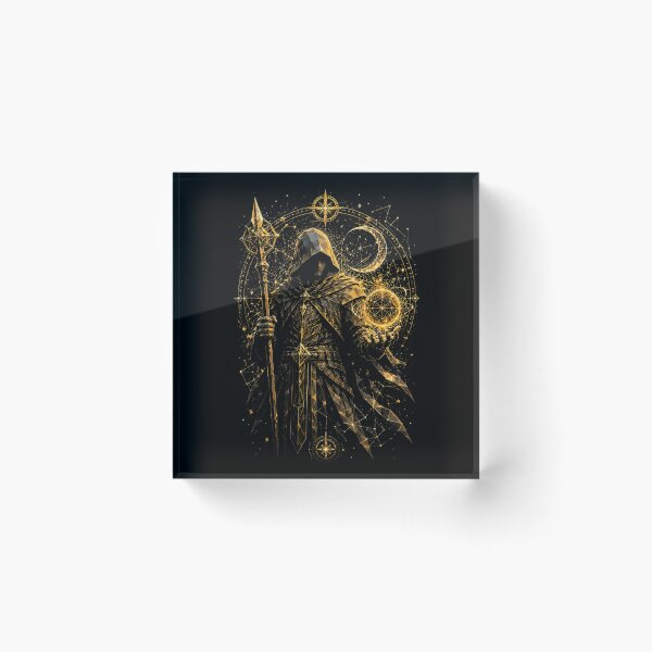 Item preview, Celestial Hooded Knight | Dark Fantasy Warrior | Sacred Geometry Fantasy Art designed and sold by Inner Flame Studio.