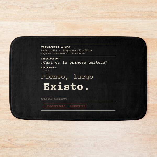 Item preview, I think, therefore I am. Descartes, dark transcript (Spanish) designed and sold by Will-to-Power.