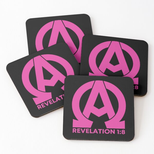Item preview, Revelation 1:8 - Alpha and Omega Christian Quotes - Pink Design designed and sold by MoriaStore.
