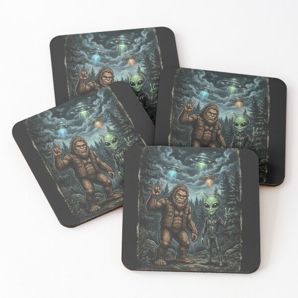 Item preview, Funny Bigfoot And Alien UFO Hiking designed and sold by legendaryskins.