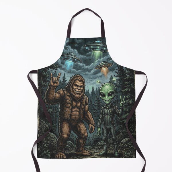 Item preview, Funny Bigfoot And Alien UFO Hiking designed and sold by legendaryskins.