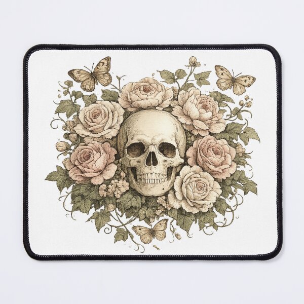 Item preview, Vintage Floral Skull | Gothic Roses & Butterflies | Dark Cottagecore Botanical Art designed and sold by MrDev.