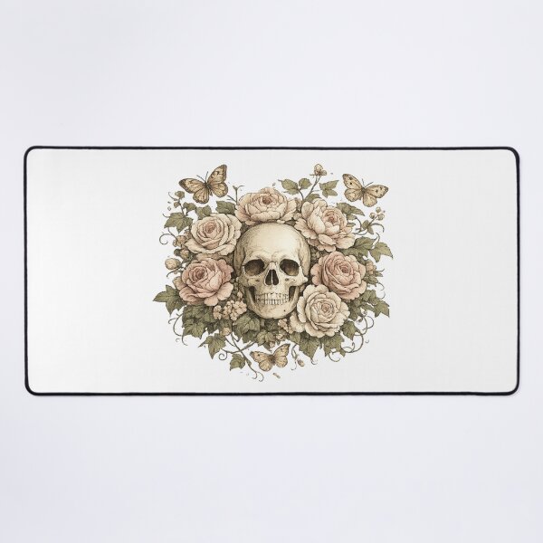 Item preview, Vintage Floral Skull | Gothic Roses & Butterflies | Dark Cottagecore Botanical Art designed and sold by MrDev.