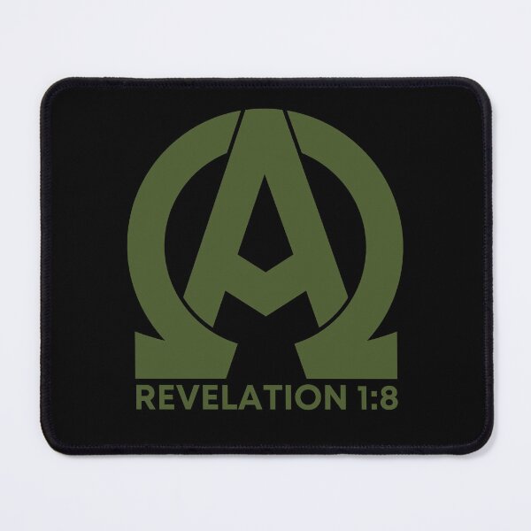 Item preview, Revelation 1:8 - Alpha and Omega Christian Quotes - Green Design designed and sold by MoriaStore.