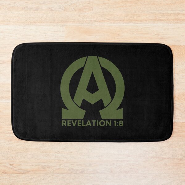 Item preview, Revelation 1:8 - Alpha and Omega Christian Quotes - Green Design designed and sold by MoriaStore.