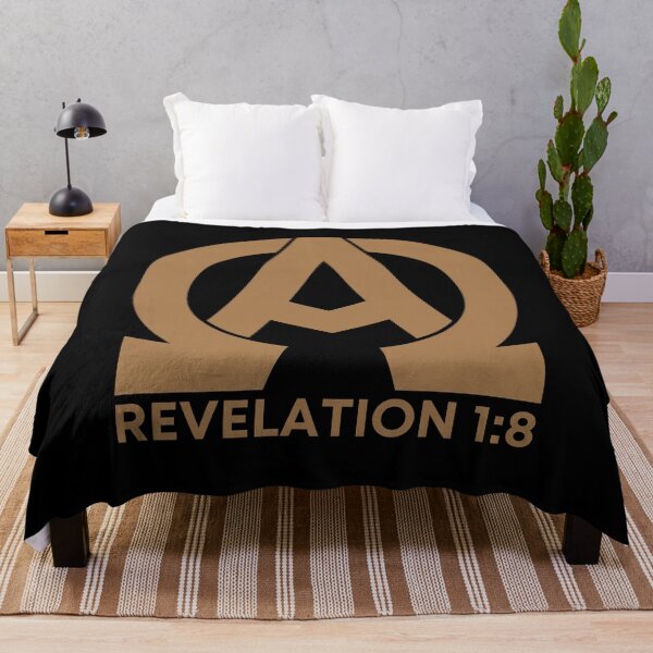 Item preview, Revelation 1:8 - Alpha and Omega Christian Quotes - Brown Design designed and sold by MoriaStore.