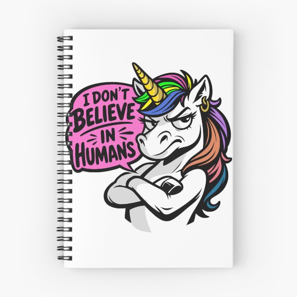 Item preview, I Don't Believe in Humans Unicorn saying designed and sold by Pommes im Bett.