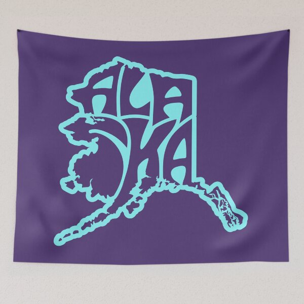 Item preview, Alaska inside of an Alaska map in blue and purple designed and sold by AlaskaExtreme.
