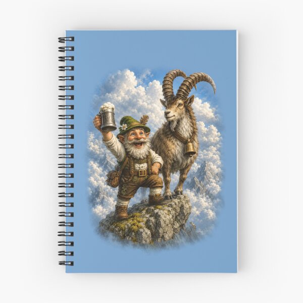 Item preview, King of the Peaks – Bavarian Gnome and Alpine Ibex designed and sold by Alpine-Ink.