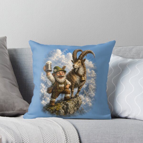 Item preview, King of the Peaks – Bavarian Gnome and Alpine Ibex designed and sold by Alpine-Ink.