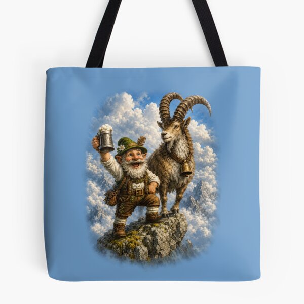 Item preview, King of the Peaks – Bavarian Gnome and Alpine Ibex designed and sold by Alpine-Ink.