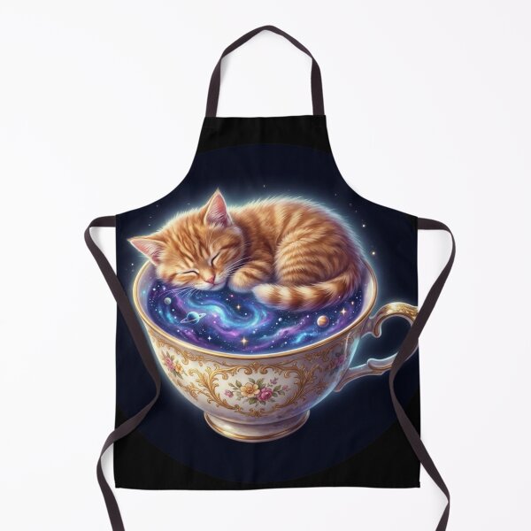 Item preview, Celestial Ginger Cat Galaxy Teacup Art designed and sold by OddlySticky.