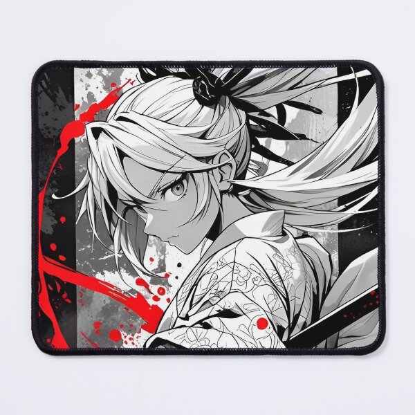 Item preview, Fierce Samurai Girl with Dual Katana – Japanese Anime Warrior Black Red Ink Splash Aesthetic designed and sold by Dyan4.