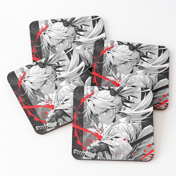 Item preview, Fierce Samurai Girl with Dual Katana – Japanese Anime Warrior Black Red Ink Splash Aesthetic designed and sold by Dyan4.
