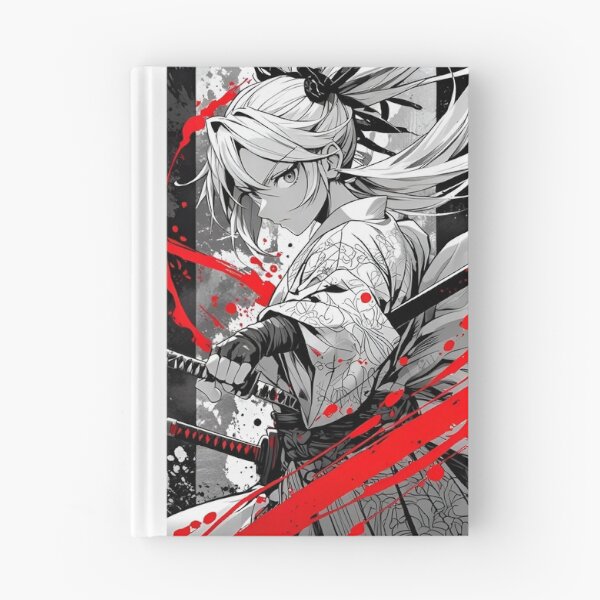 Item preview, Fierce Samurai Girl with Dual Katana – Japanese Anime Warrior Black Red Ink Splash Aesthetic designed and sold by Dyan4.