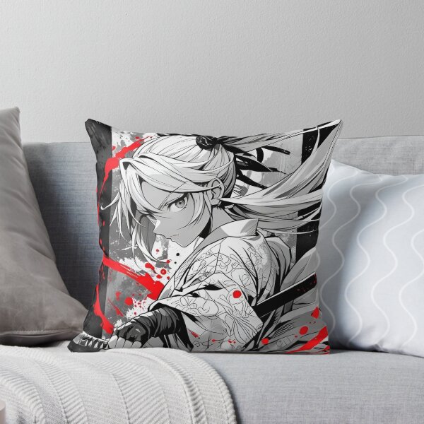 Item preview, Fierce Samurai Girl with Dual Katana – Japanese Anime Warrior Black Red Ink Splash Aesthetic designed and sold by Dyan4.