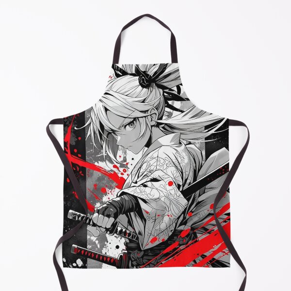 Item preview, Fierce Samurai Girl with Dual Katana – Japanese Anime Warrior Black Red Ink Splash Aesthetic designed and sold by Dyan4.