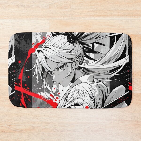 Item preview, Fierce Samurai Girl with Dual Katana – Japanese Anime Warrior Black Red Ink Splash Aesthetic designed and sold by Dyan4.