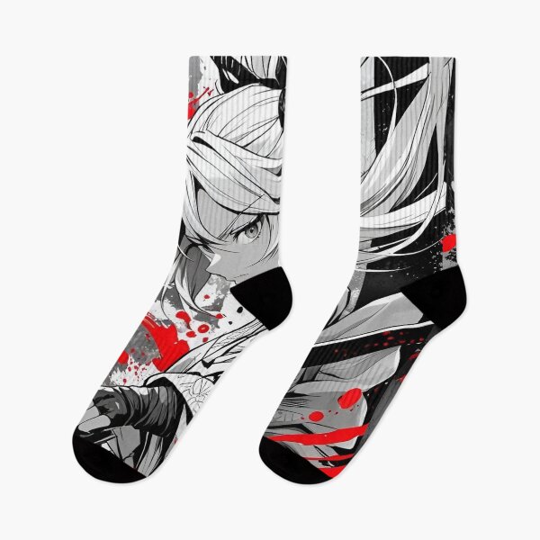 Item preview, Fierce Samurai Girl with Dual Katana – Japanese Anime Warrior Black Red Ink Splash Aesthetic designed and sold by Dyan4.
