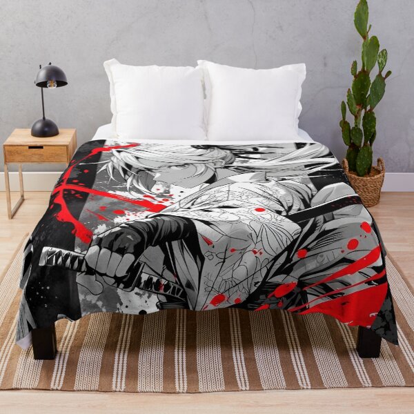 Item preview, Fierce Samurai Girl with Dual Katana – Japanese Anime Warrior Black Red Ink Splash Aesthetic designed and sold by Dyan4.