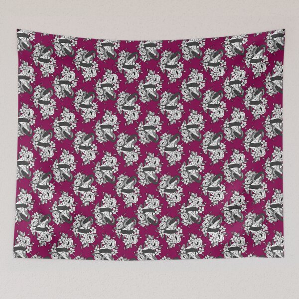 Item preview, Magenta Protected Heart Tile designed and sold by Moonlit Datura.