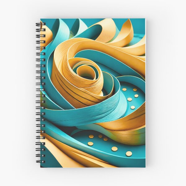Item preview, Intricate Spiral in Turquoise and Gold designed and sold by Vicky Brago-Mitchell®.