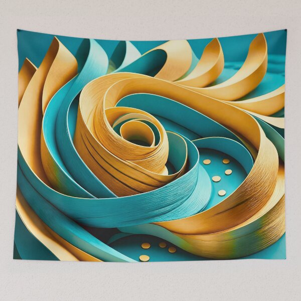 Item preview, Intricate Spiral in Turquoise and Gold designed and sold by Vicky Brago-Mitchell®.
