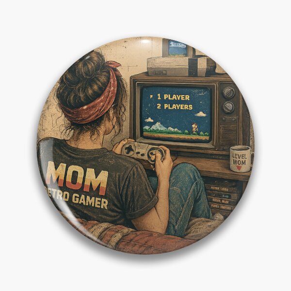 Item preview, Retro Gamer Mom Vintage Design | Nostalgic Gaming Mother Gift | 80s 90s Console Aesthetic | Funny Gamer Mom Art designed and sold by Kittcatking.