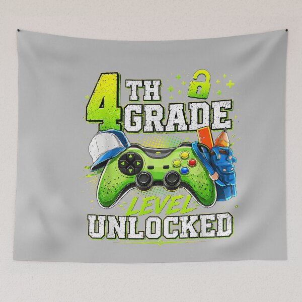 Item preview, Back to School 4th Fourth Grade Level Unlocked Gamer Kid designed and sold by mjohnson9.