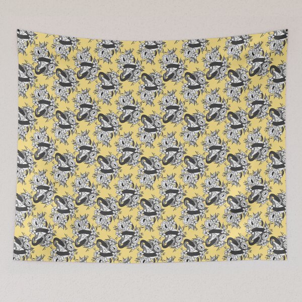 Item preview, Yellow Protected Heart Tile designed and sold by Moonlit Datura.
