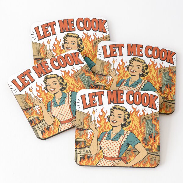 Item preview, Funny Let Me Cook Retro Housewife Kitchen Fire designed and sold by NSB-Design.