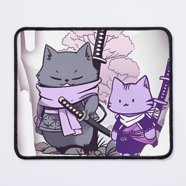 Item preview, Cute Samurai Cats – Kawaii Ninja Cat Duo with Katana | Japanese Pastel Aesthetic Illustration designed and sold by Dyan4.
