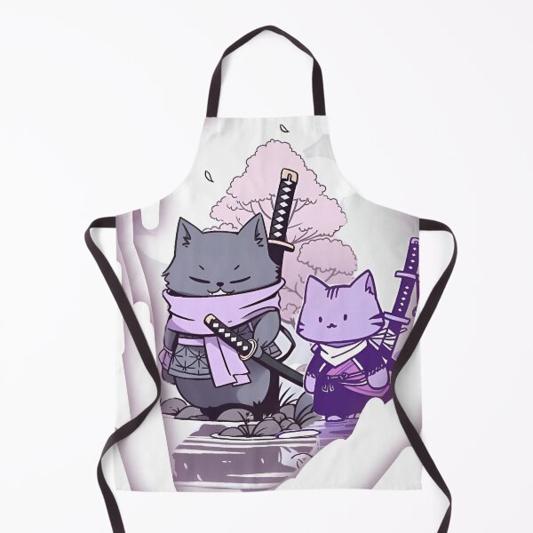Item preview, Cute Samurai Cats – Kawaii Ninja Cat Duo with Katana | Japanese Pastel Aesthetic Illustration designed and sold by Dyan4.