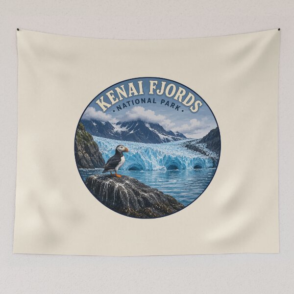 Item preview, Kenai Fjords National Park Retro Design designed and sold by Gideon Emmerich.
