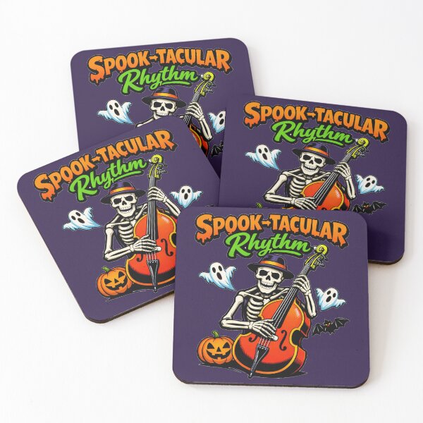 Item preview, Halloween Cello Skeleton Playing Double Bass Spooktacular Rhythm designed and sold by DeliaDesignsCo.