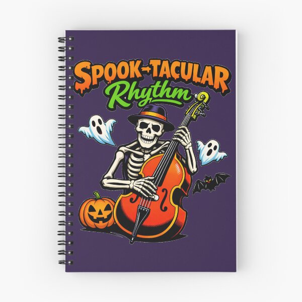 Item preview, Halloween Cello Skeleton Playing Double Bass Spooktacular Rhythm designed and sold by DeliaDesignsCo.