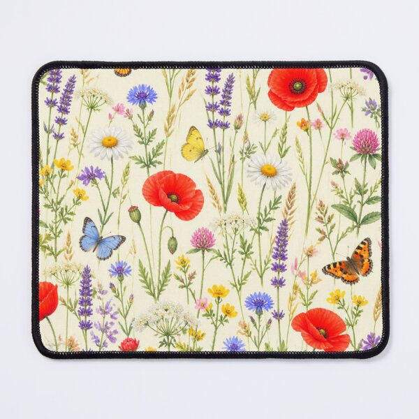 Item preview, Cottagecore Wildflower Field with Butterflies Pattern designed and sold by adlkh.