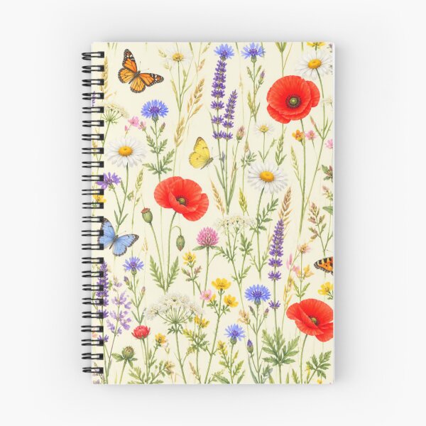 Item preview, Cottagecore Wildflower Field with Butterflies Pattern designed and sold by adlkh.