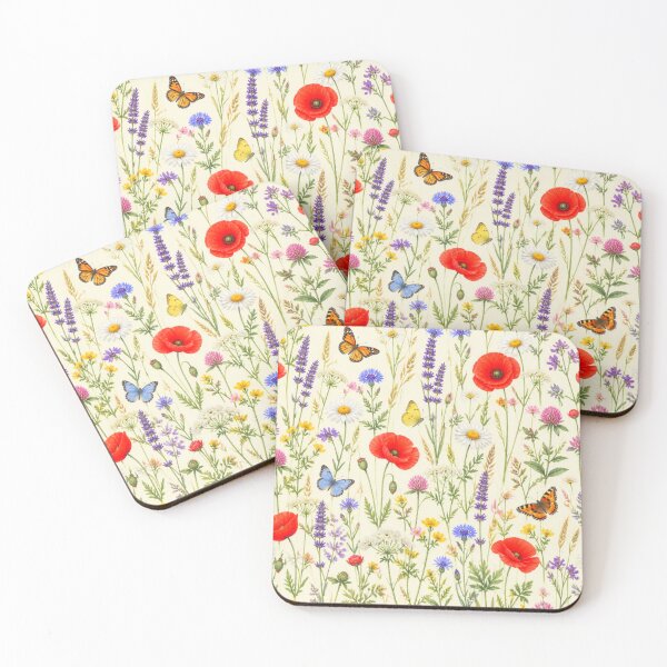 Item preview, Cottagecore Wildflower Field with Butterflies Pattern designed and sold by adlkh.