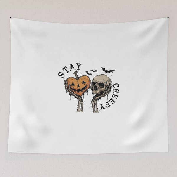 Item preview, Stay Creepy - Retro Halloween Pumpkin and Skull designed and sold by HieuarsaWorks.