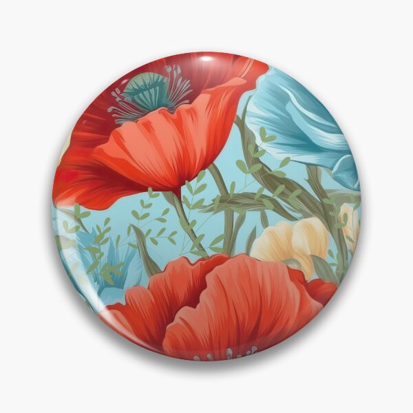 Item preview, Red and Blue Poppy Design designed and sold by MountainRoisin.