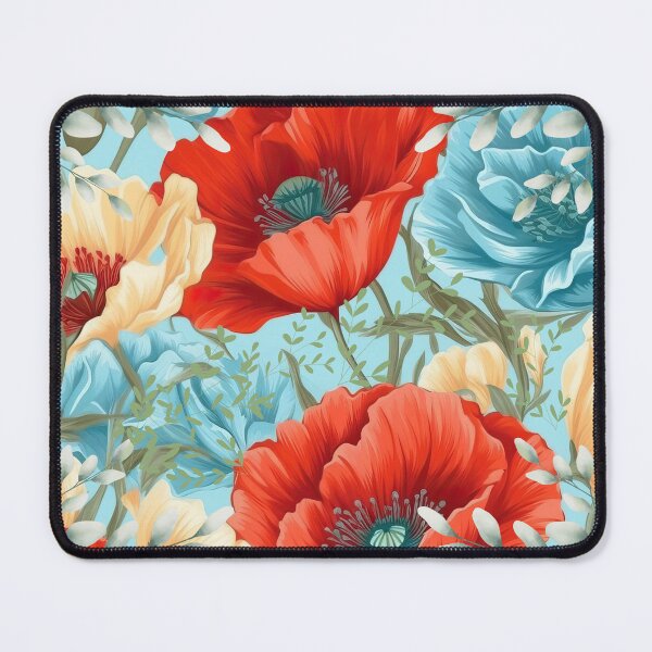Item preview, Red and Blue Poppy Design designed and sold by MountainRoisin.