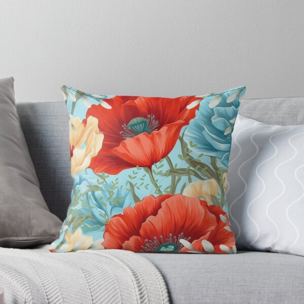 Item preview, Red and Blue Poppy Design designed and sold by MountainRoisin.