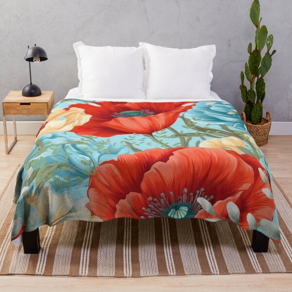 Item preview, Red and Blue Poppy Design designed and sold by MountainRoisin.