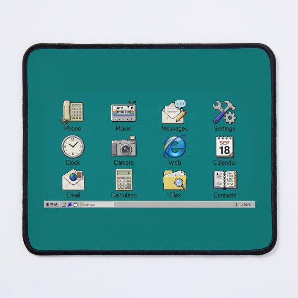 Item preview, Retro Windows 95 Phone Home Screen Wallpaper | Y2K 90s Aesthetic Desktop Icons Phone Music Messages | Vaporwave Nostalgia Computer Art designed and sold by ICANTWithoutCOFFEE.
